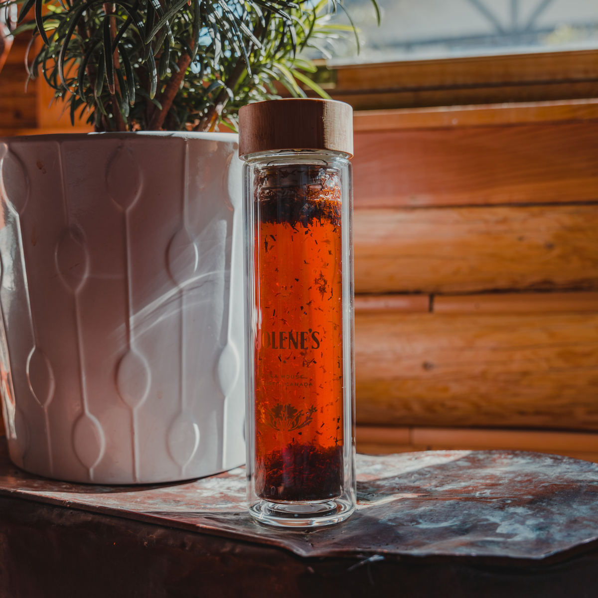 Jolene's Tea Glass Thermos with Bamboo Lid 500ml – Jolene's Tea House