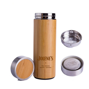 
            
                Load image into Gallery viewer, Jolene&amp;#39;s Bamboo Thermos - Jolene&amp;#39;s Tea House
            
        